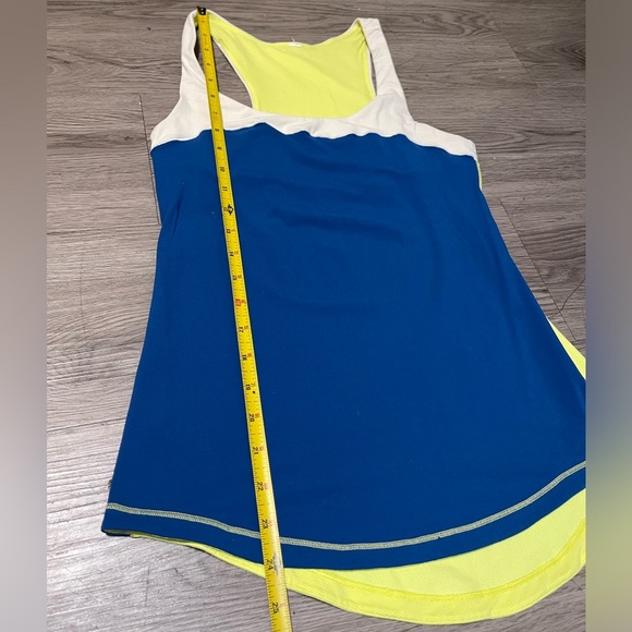 Lululemon first base blue and white color block athletic tank - Picture 3 of 4